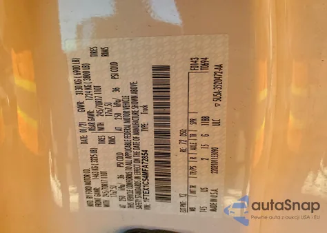 2021 Ford F150 Super Cab из США, поврежденный, VIN 1FTEX1C54MFA72854